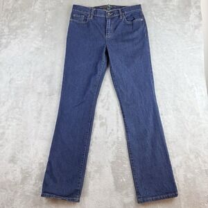 Lauren Jeans Co RL Jeans Womens 8 Blue Denim Dark Wash Classic Straight Stretch